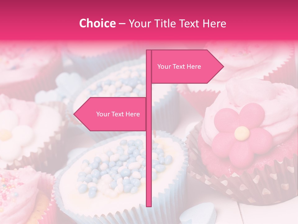 A Bunch Of Cupcakes That Are On A Table PowerPoint Template