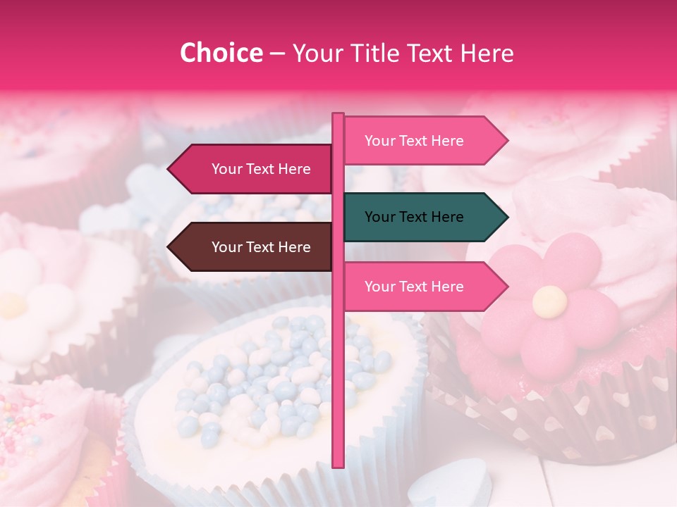 A Bunch Of Cupcakes That Are On A Table PowerPoint Template