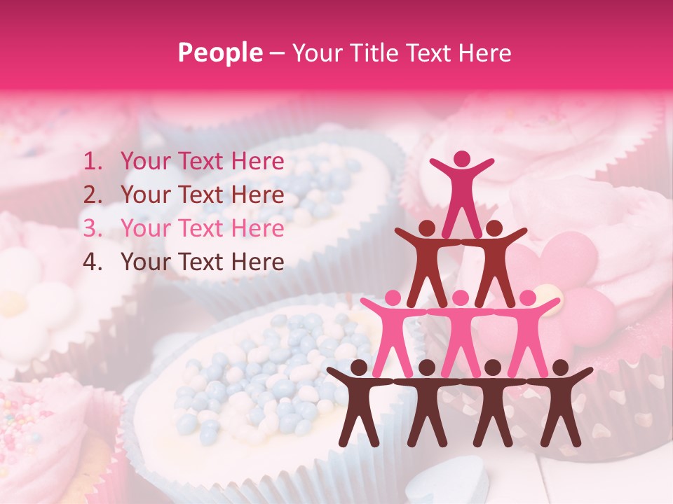 A Bunch Of Cupcakes That Are On A Table PowerPoint Template
