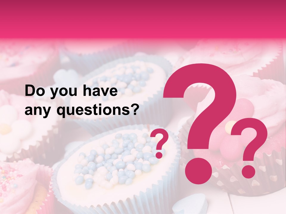 A Bunch Of Cupcakes That Are On A Table PowerPoint Template