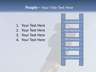 A Man On The Beach Holding A Fishing Rod PowerPoint Template