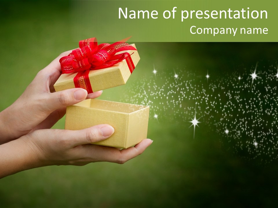 Gift Navidad Glitter PowerPoint Template