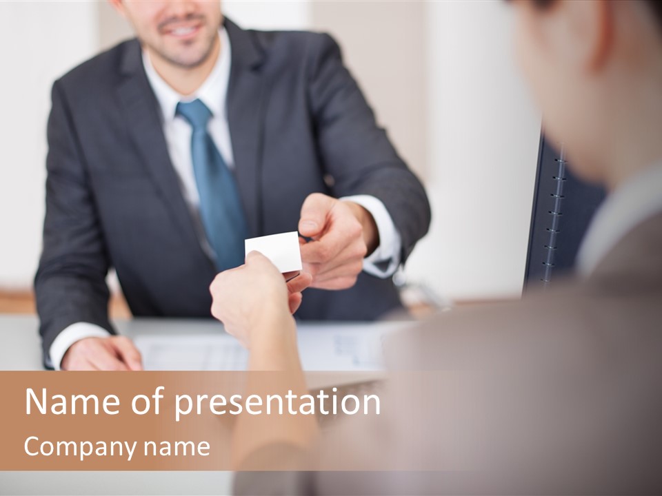 Male Teamwork Smile PowerPoint Template