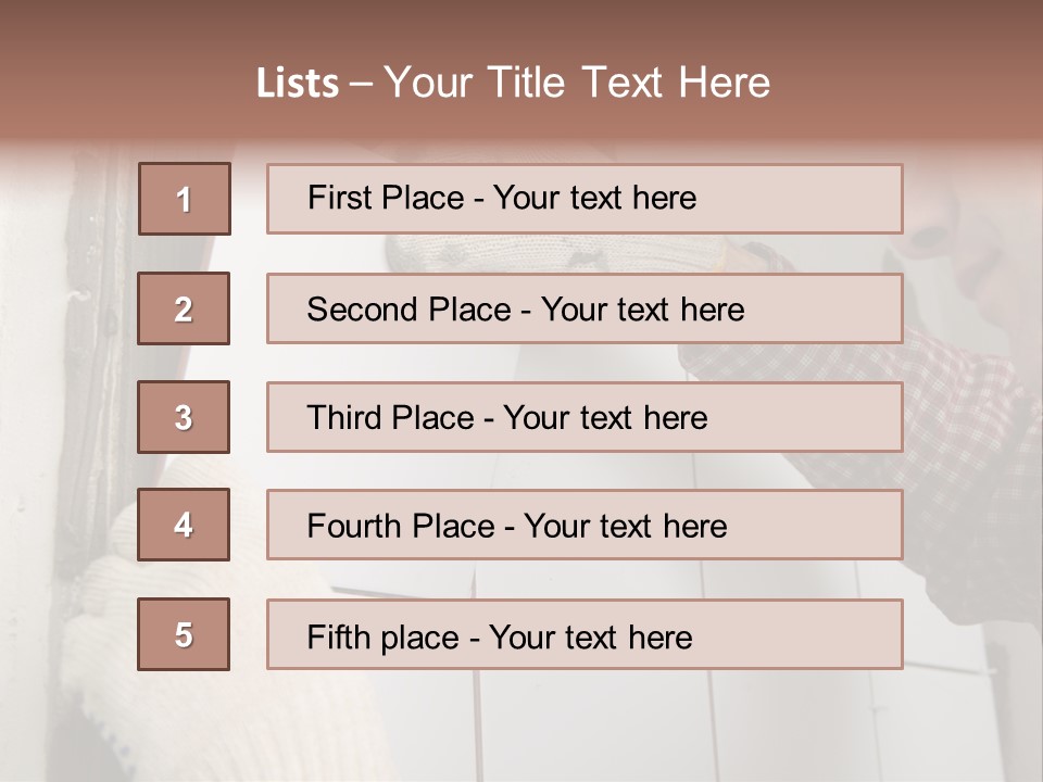 Working Construction Worker Wall PowerPoint Template
