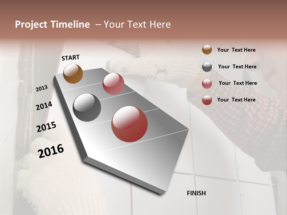 Working Construction Worker Wall PowerPoint Template