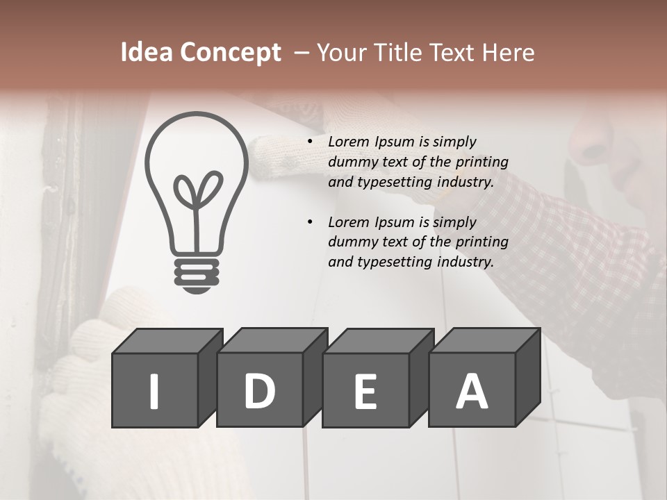 Working Construction Worker Wall PowerPoint Template