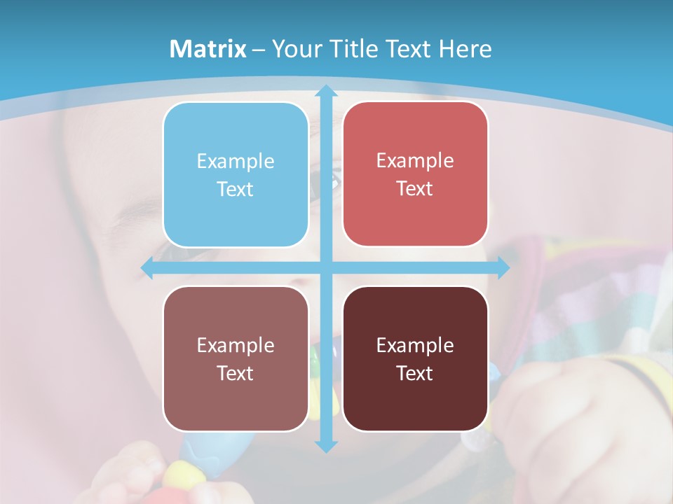 A Baby Chewing On A Toy With A Blue Background PowerPoint Template