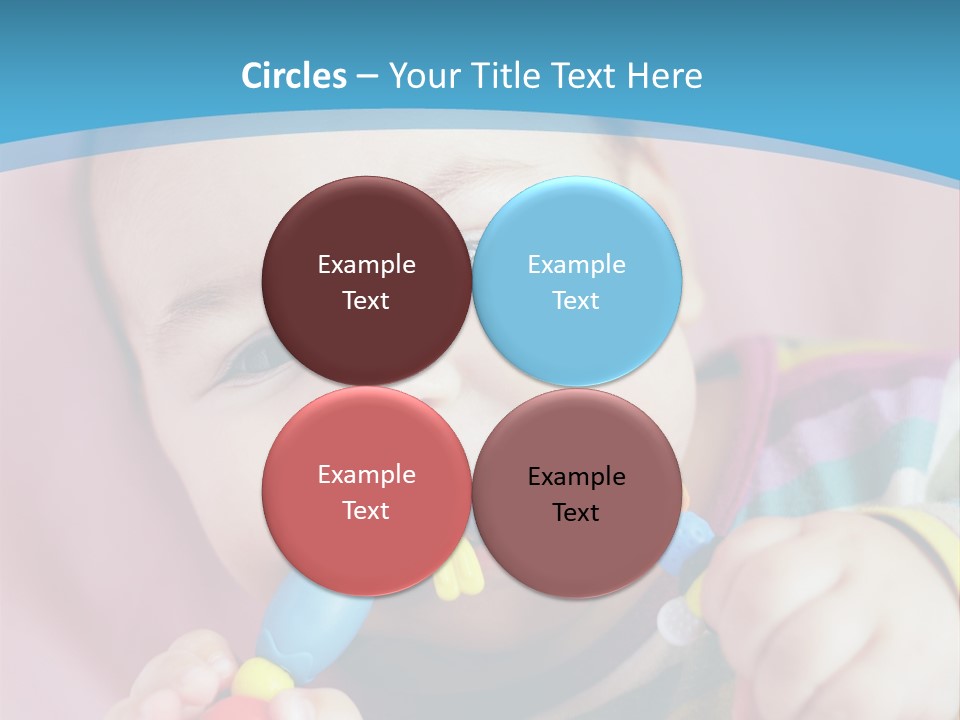 A Baby Chewing On A Toy With A Blue Background PowerPoint Template