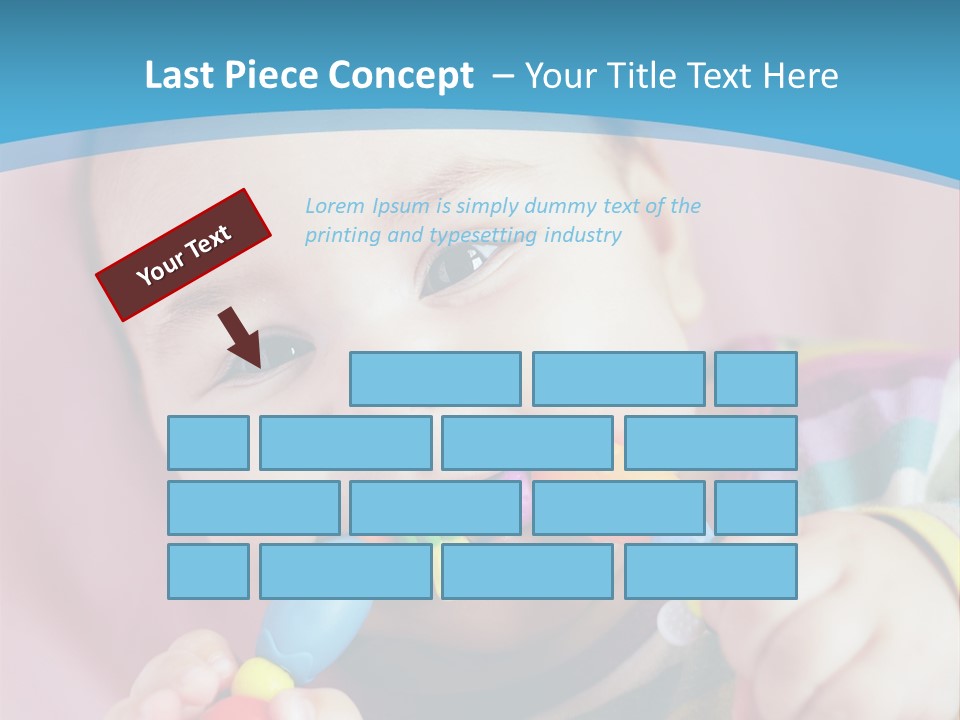 A Baby Chewing On A Toy With A Blue Background PowerPoint Template