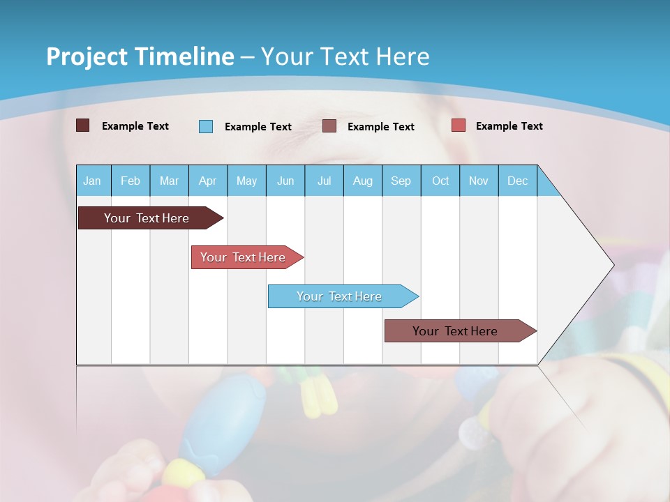 A Baby Chewing On A Toy With A Blue Background PowerPoint Template