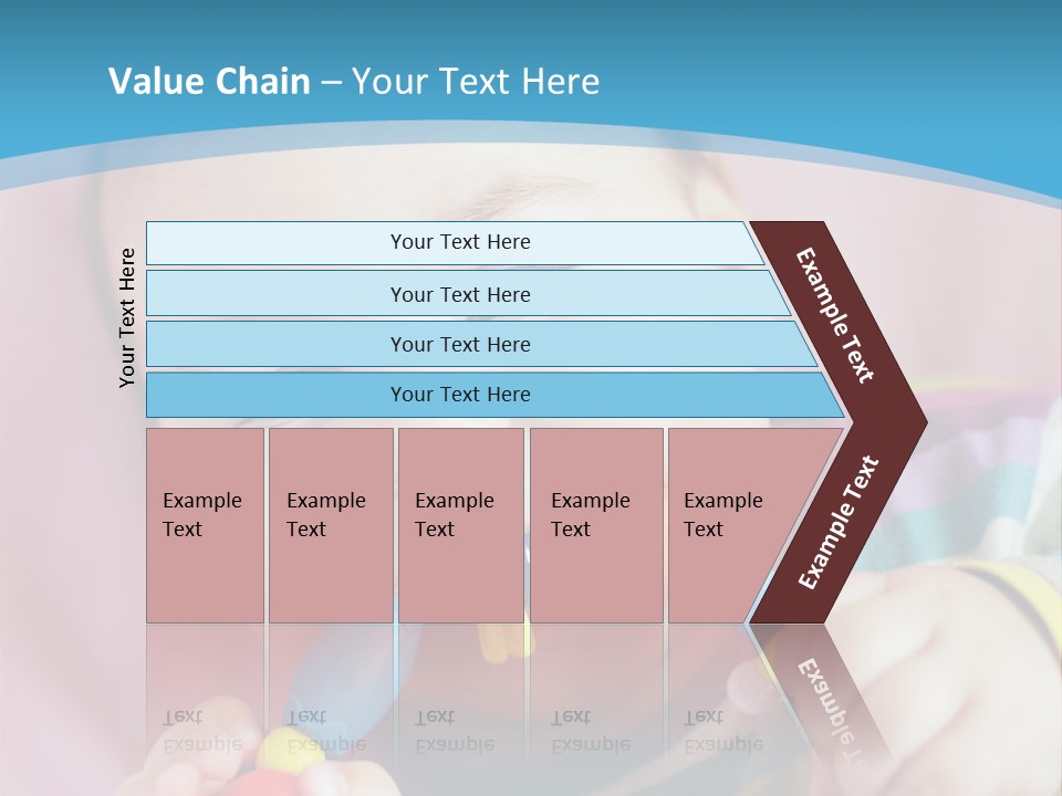 A Baby Chewing On A Toy With A Blue Background PowerPoint Template