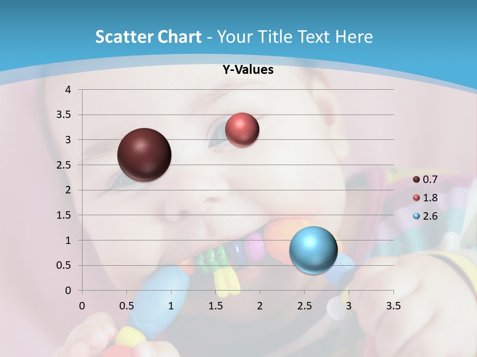 A Baby Chewing On A Toy With A Blue Background PowerPoint Template