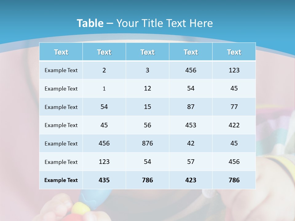 A Baby Chewing On A Toy With A Blue Background PowerPoint Template