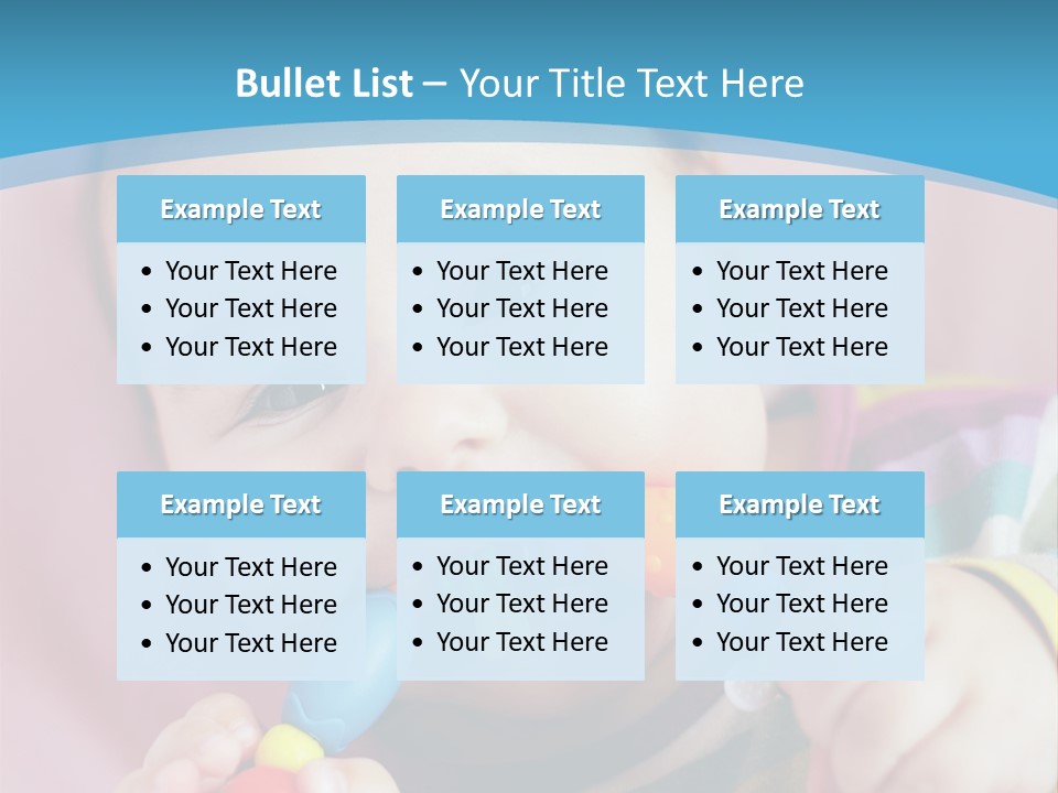 A Baby Chewing On A Toy With A Blue Background PowerPoint Template