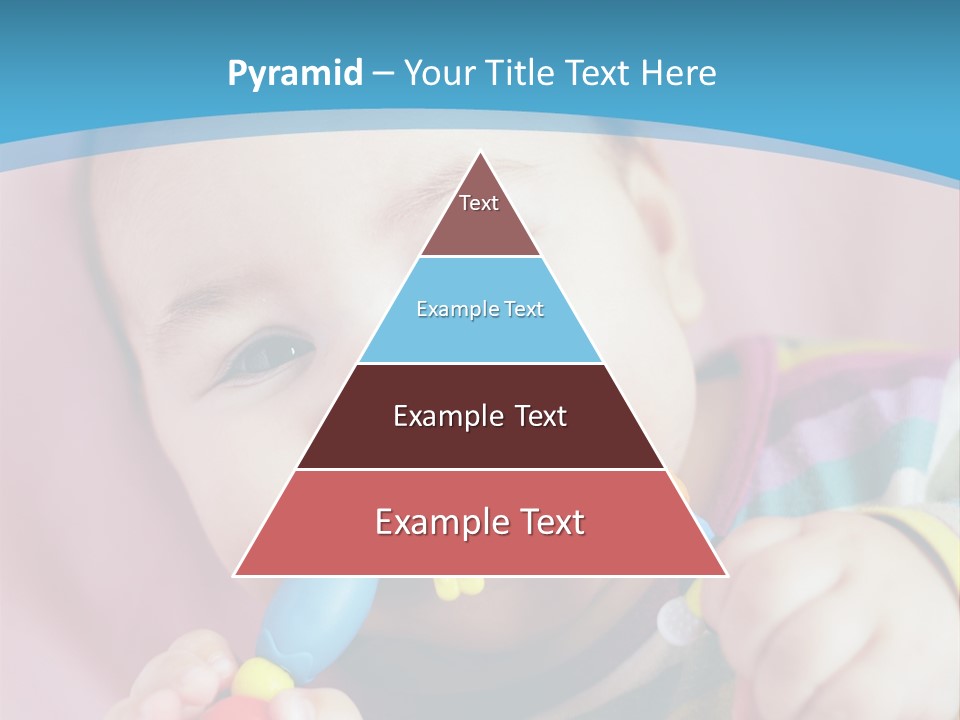 A Baby Chewing On A Toy With A Blue Background PowerPoint Template