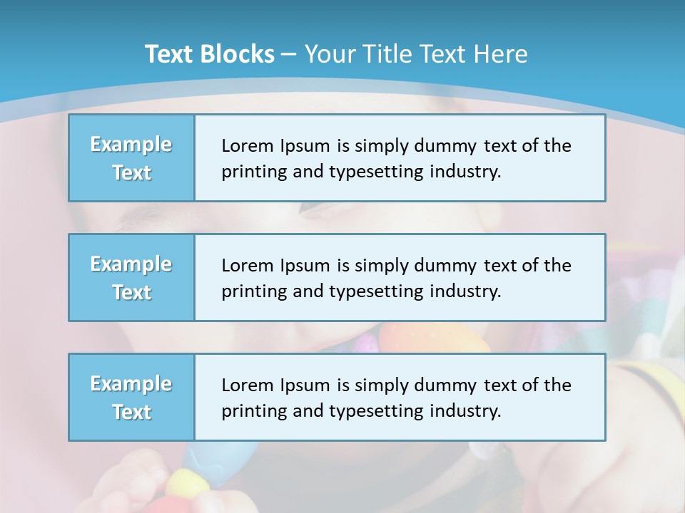 A Baby Chewing On A Toy With A Blue Background PowerPoint Template