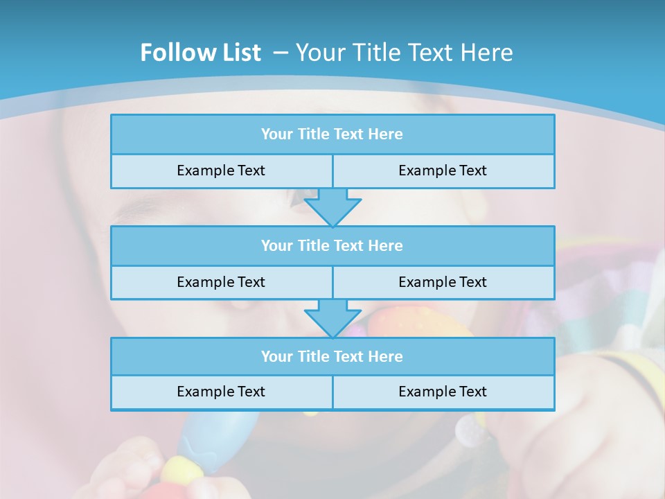 A Baby Chewing On A Toy With A Blue Background PowerPoint Template