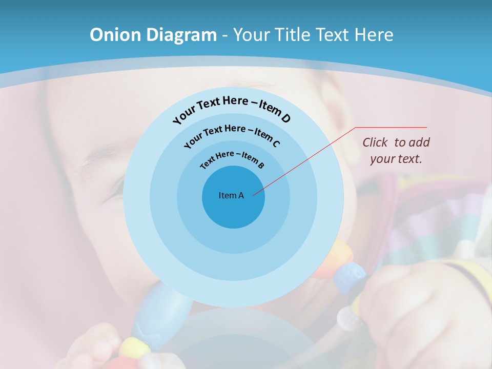 A Baby Chewing On A Toy With A Blue Background PowerPoint Template