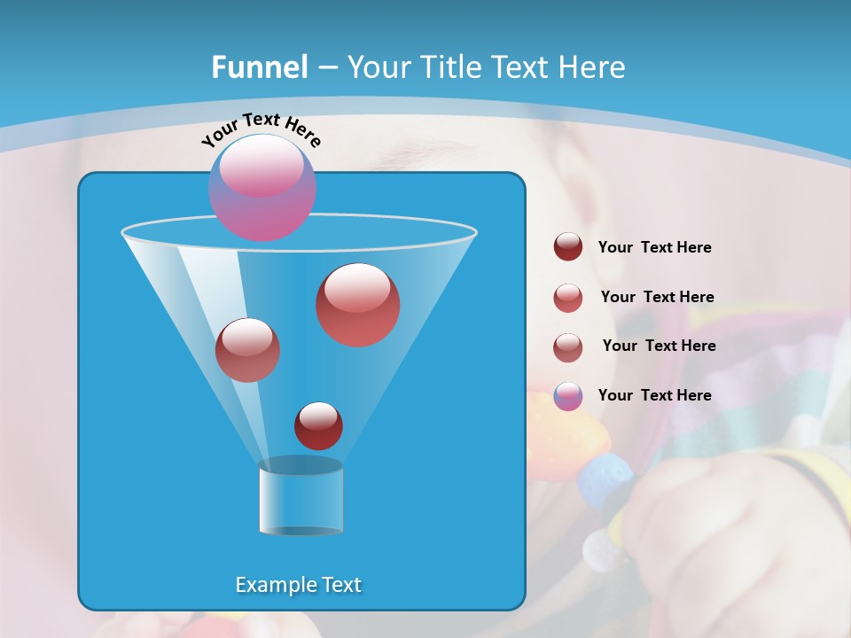 A Baby Chewing On A Toy With A Blue Background PowerPoint Template