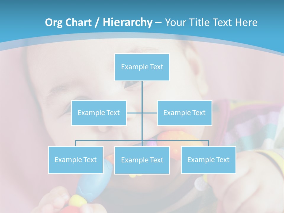A Baby Chewing On A Toy With A Blue Background PowerPoint Template