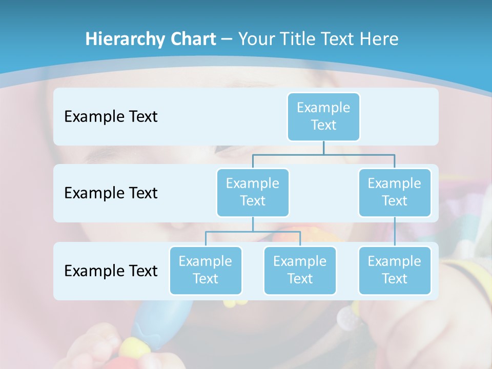 A Baby Chewing On A Toy With A Blue Background PowerPoint Template