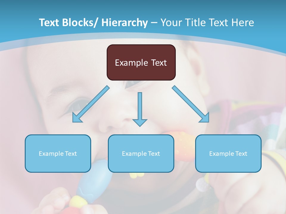 A Baby Chewing On A Toy With A Blue Background PowerPoint Template