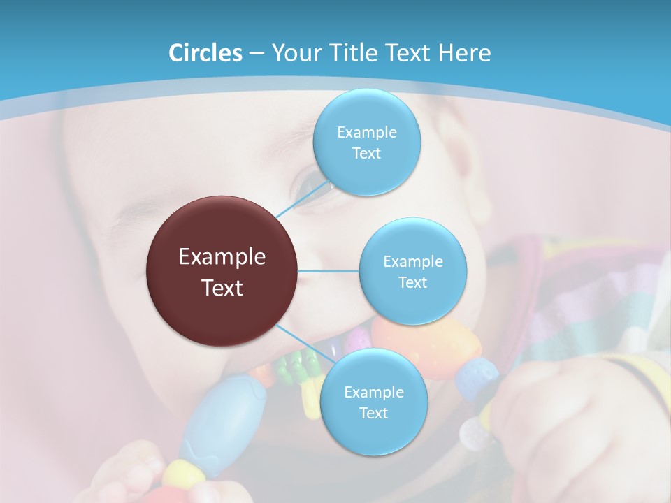 A Baby Chewing On A Toy With A Blue Background PowerPoint Template