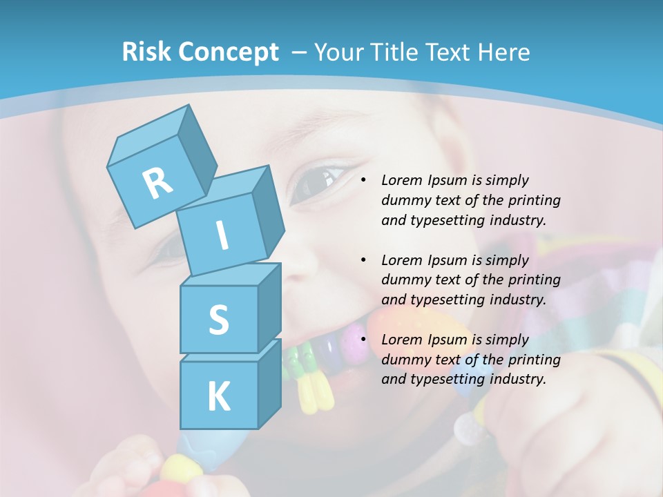 A Baby Chewing On A Toy With A Blue Background PowerPoint Template