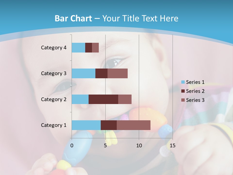 A Baby Chewing On A Toy With A Blue Background PowerPoint Template