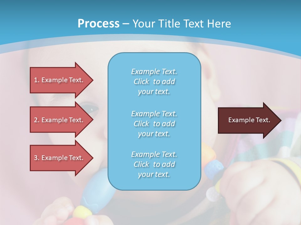 A Baby Chewing On A Toy With A Blue Background PowerPoint Template