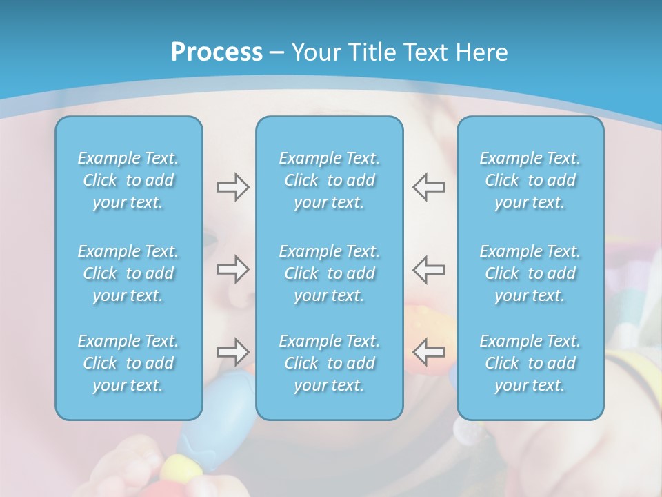 A Baby Chewing On A Toy With A Blue Background PowerPoint Template