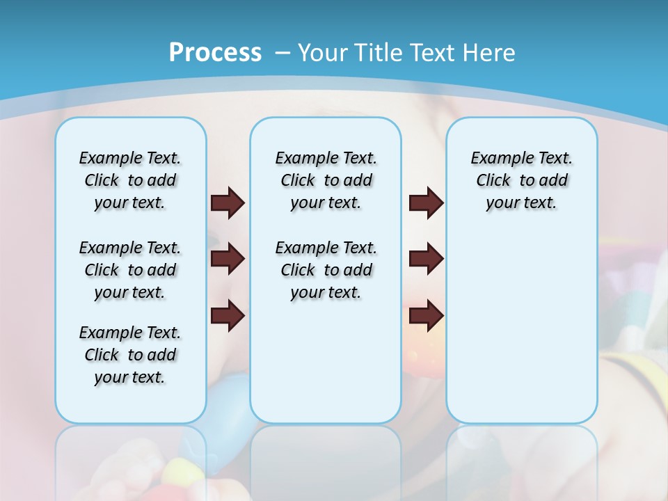 A Baby Chewing On A Toy With A Blue Background PowerPoint Template
