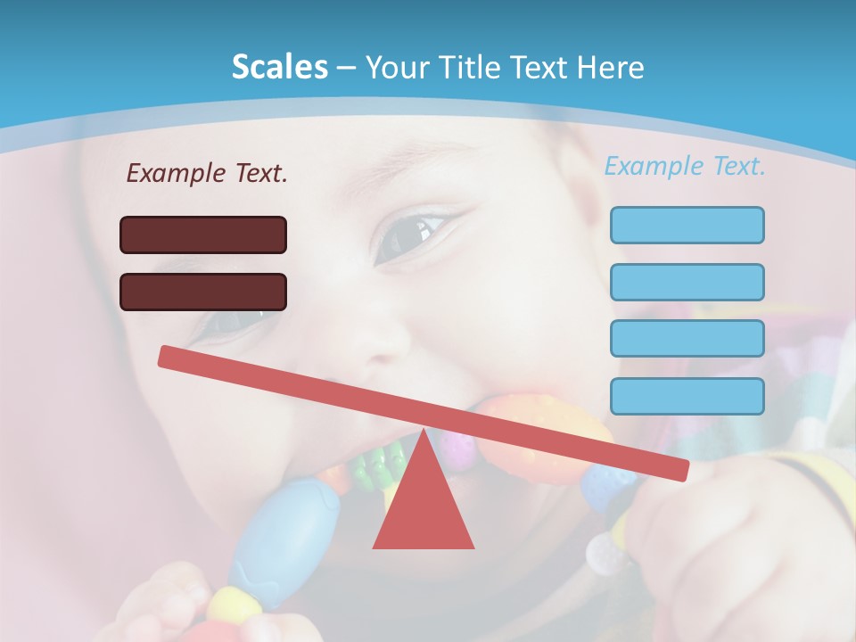 A Baby Chewing On A Toy With A Blue Background PowerPoint Template