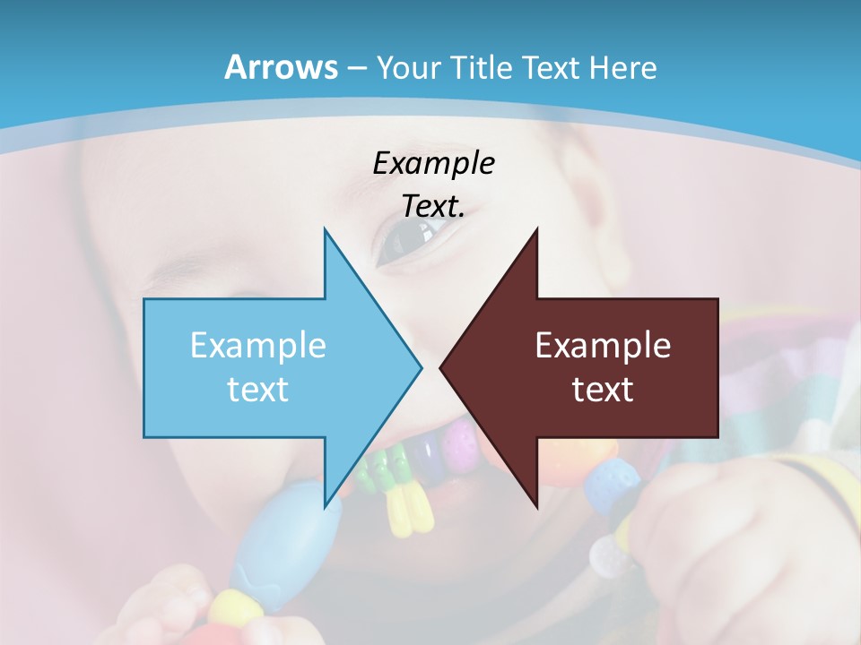 A Baby Chewing On A Toy With A Blue Background PowerPoint Template