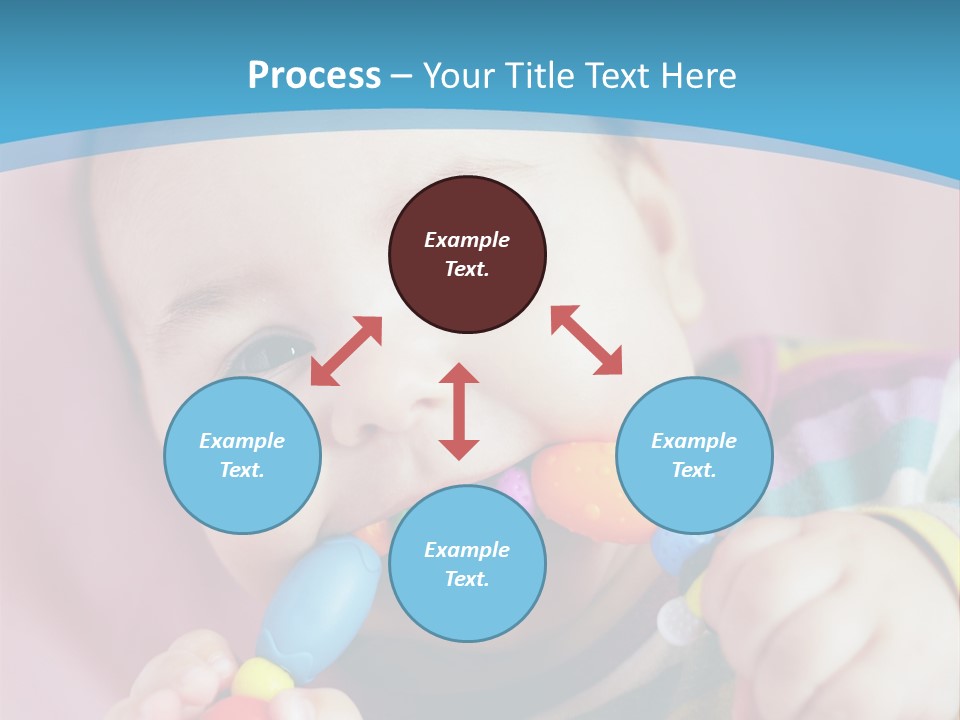 A Baby Chewing On A Toy With A Blue Background PowerPoint Template