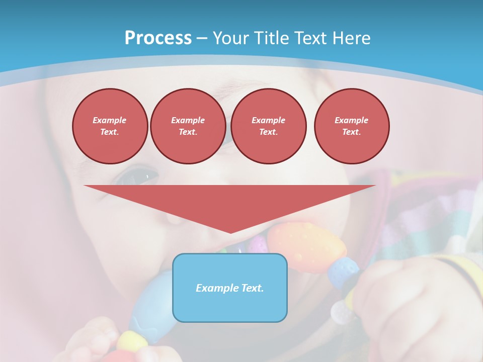 A Baby Chewing On A Toy With A Blue Background PowerPoint Template