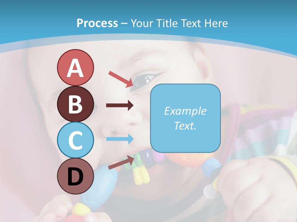 A Baby Chewing On A Toy With A Blue Background PowerPoint Template