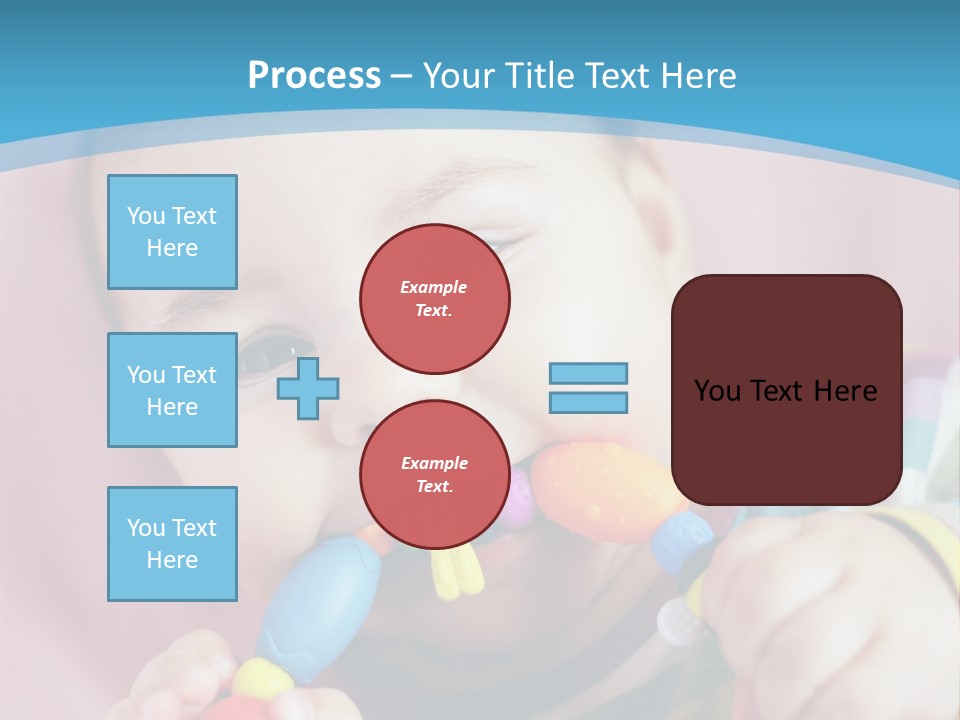 A Baby Chewing On A Toy With A Blue Background PowerPoint Template
