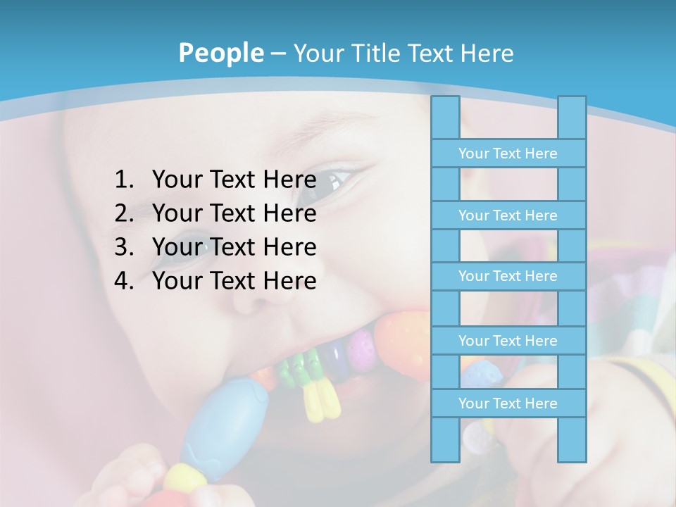 A Baby Chewing On A Toy With A Blue Background PowerPoint Template