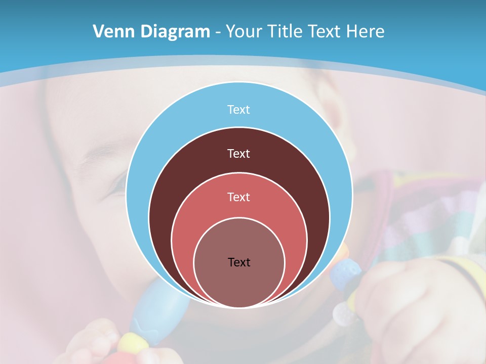 A Baby Chewing On A Toy With A Blue Background PowerPoint Template