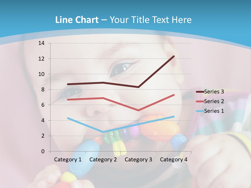 A Baby Chewing On A Toy With A Blue Background PowerPoint Template