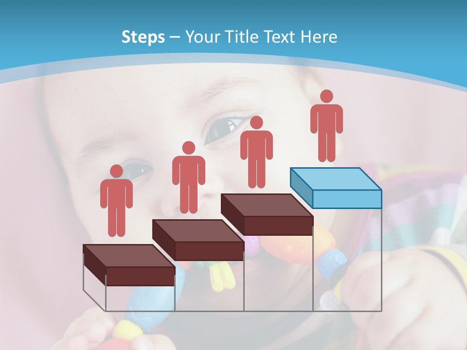 A Baby Chewing On A Toy With A Blue Background PowerPoint Template