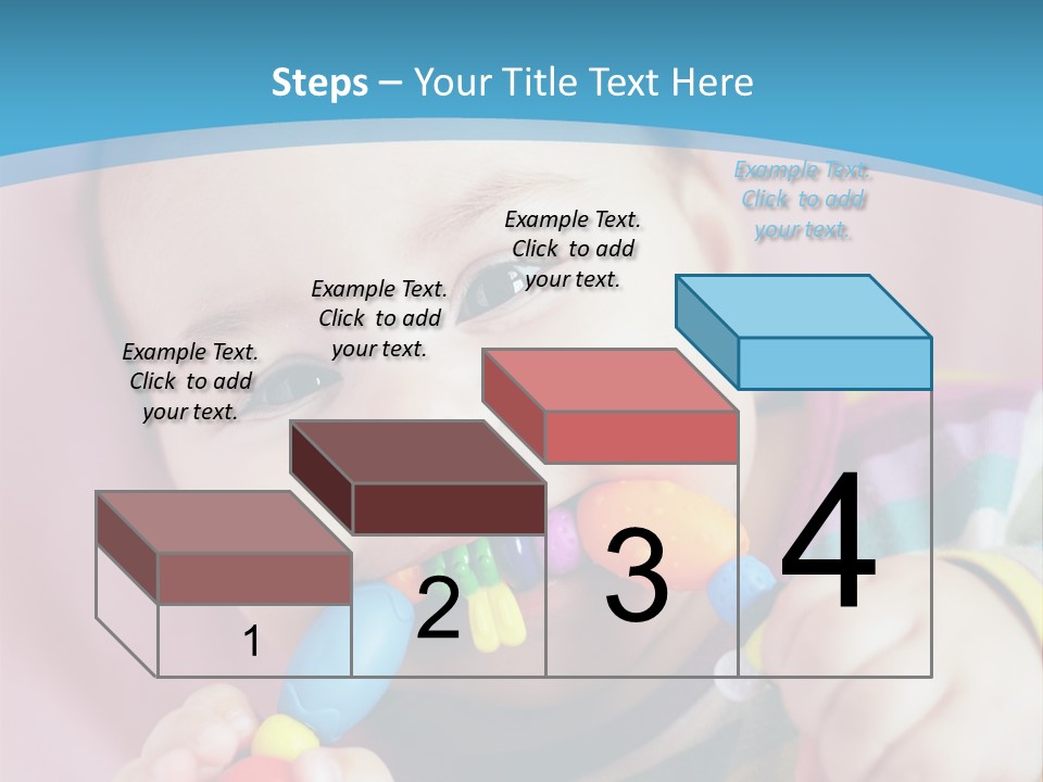 A Baby Chewing On A Toy With A Blue Background PowerPoint Template