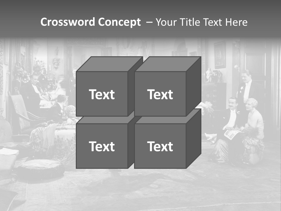 Exquisite Ornate Large Group Of People PowerPoint Template