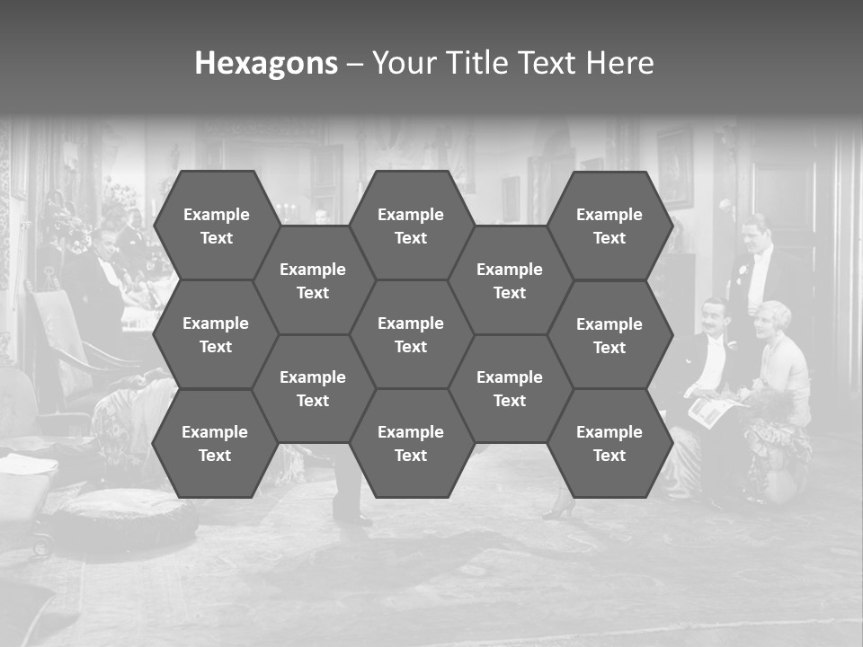 Exquisite Ornate Large Group Of People PowerPoint Template