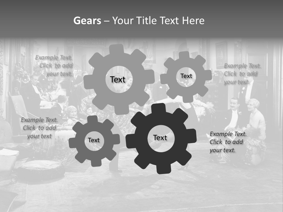 Exquisite Ornate Large Group Of People PowerPoint Template