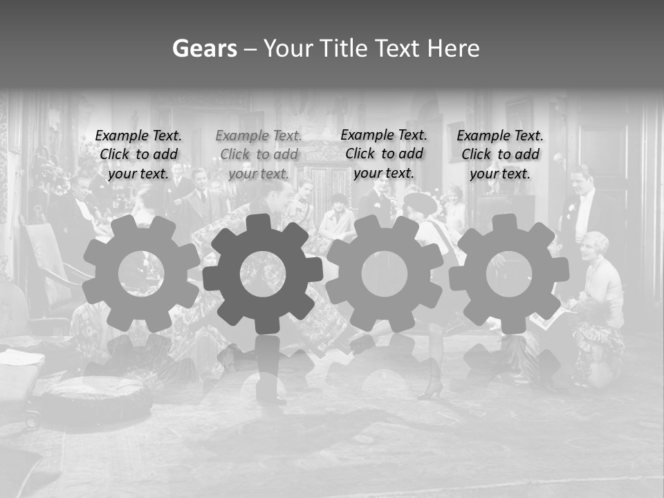 Exquisite Ornate Large Group Of People PowerPoint Template