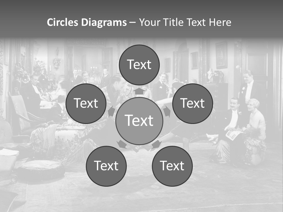 Exquisite Ornate Large Group Of People PowerPoint Template