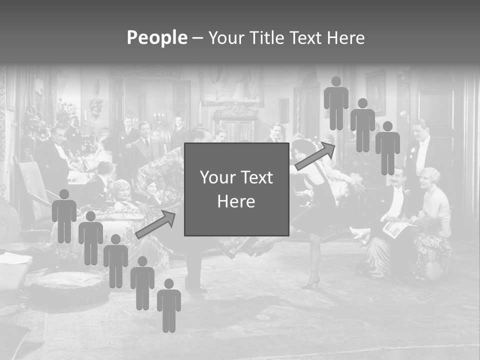 Exquisite Ornate Large Group Of People PowerPoint Template