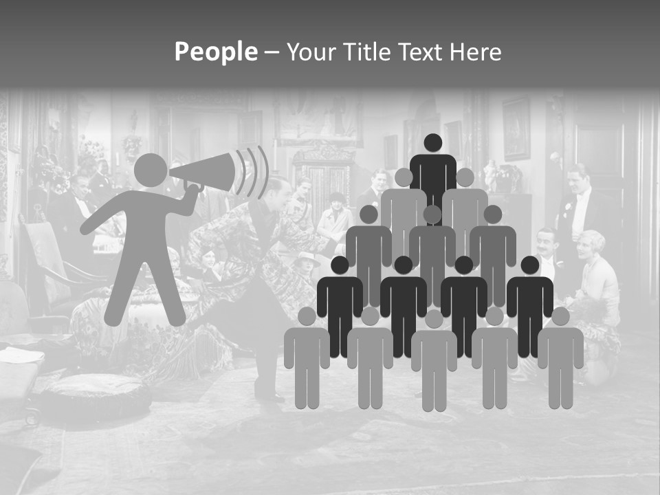 Exquisite Ornate Large Group Of People PowerPoint Template